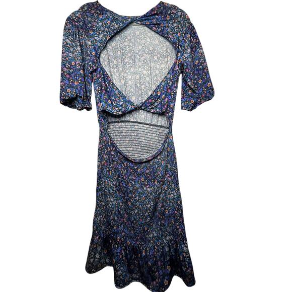 Sandro Pinelle Blue Floral Dress - Size 38 - Picture 4 of 15